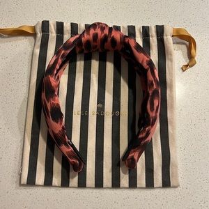 Lele Sadoughi pink leopard headband